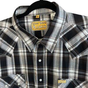 White Horse Ranch Men's Western Plaid Pearl Snap Shirt Size XXL